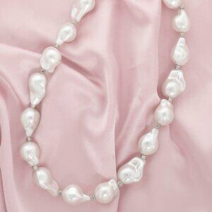 White Baroque Pearl Necklace